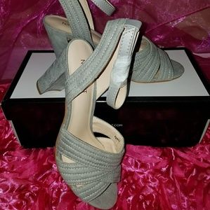 Suede Peep Toe Sandals